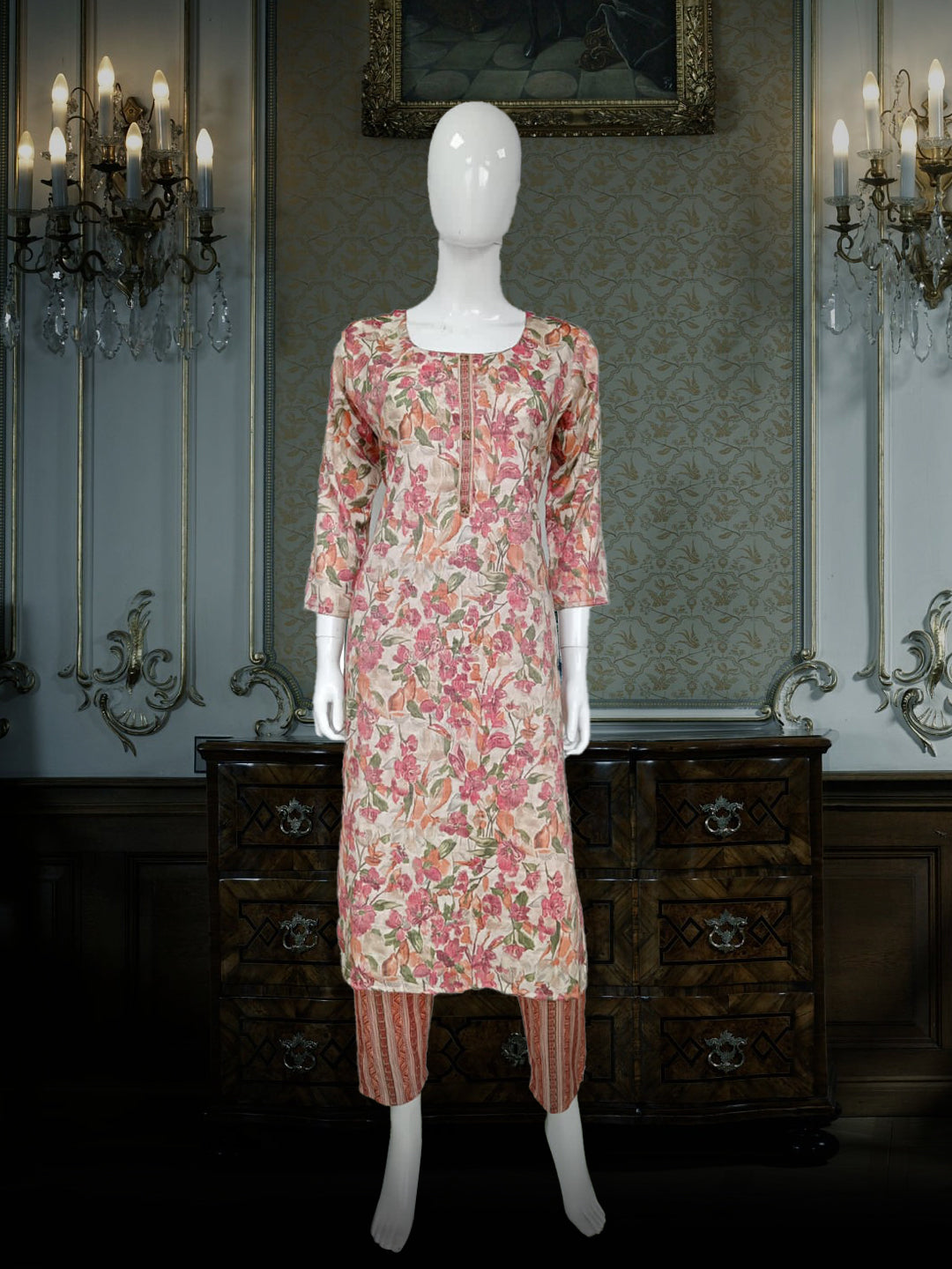 Cotton Suits Printed Mix Brown