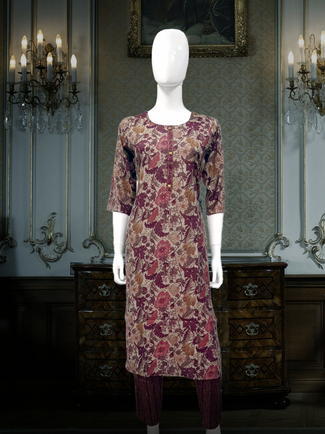 Cotton Suits Printed Dark Purple