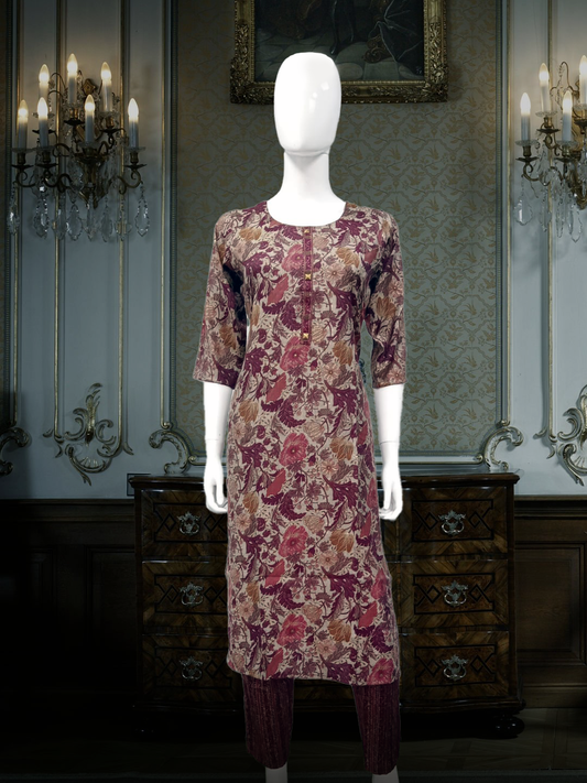 Cotton Suits Printed Dark Purple